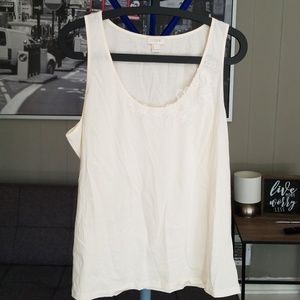 J Crew Tank with flowers. Size L.
